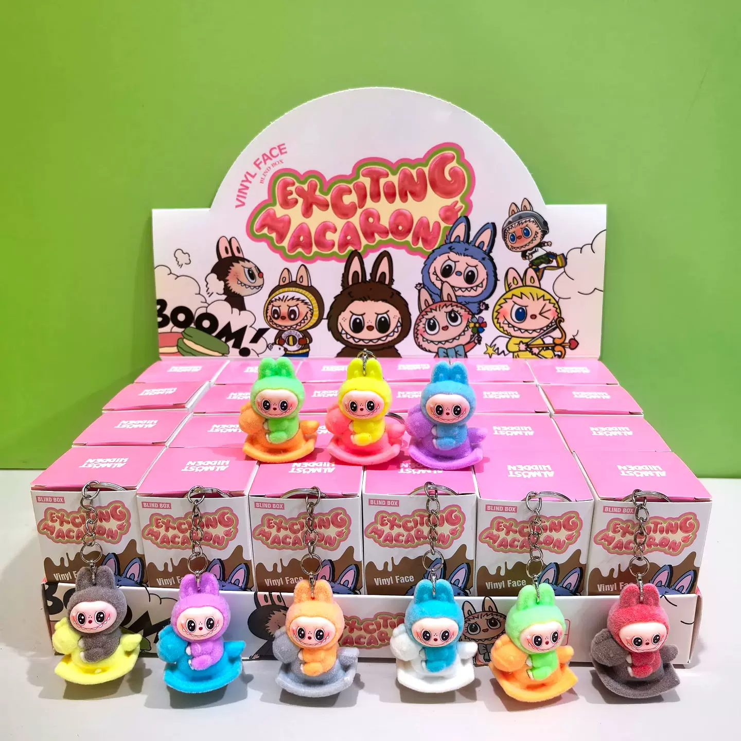 24盒植绒拉布布摆件潮玩DIY钥匙扣LABUBU可爱风公仔批发盲盒