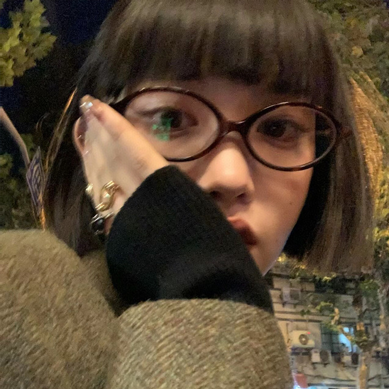 Nuevo nerd francés retro anti-azul gafas de luz negro cara pequeño marco redondo Hong Kong estilo gafas marco fabricante en stock