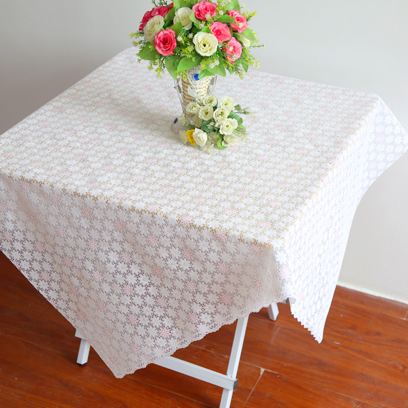 Mantel de estilo europeo impermeable a prueba de aceite anti-escaldado tela de mesa sala de estar hogar rectangular mesa de café mantel de plástico en stock al por mayor
