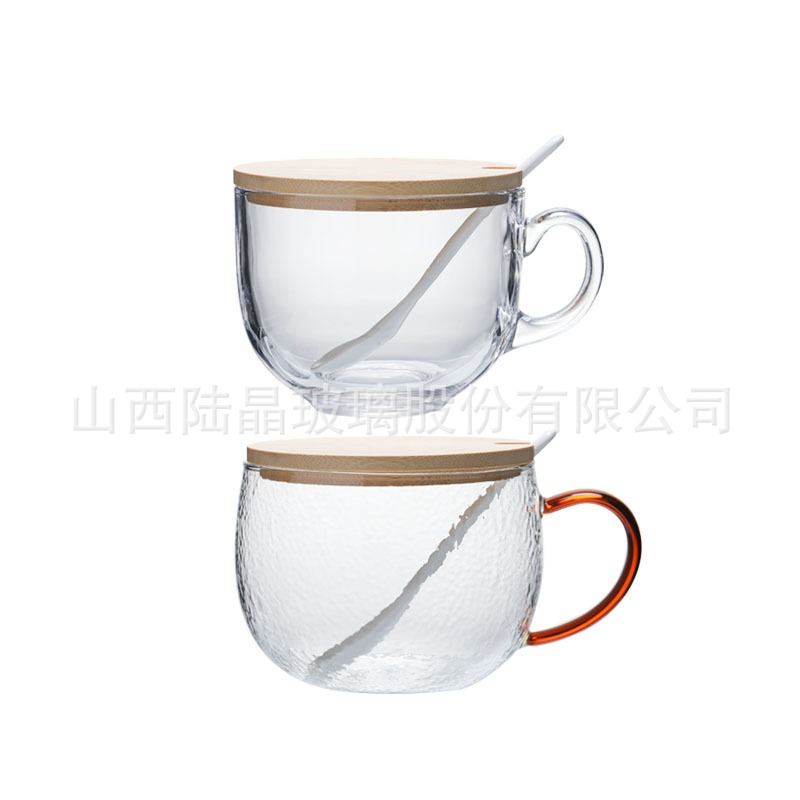 Taza de gran capacidad de avena taza de desayuno casera de leche femenina con cuchara cubierta taza de agua con taza de café