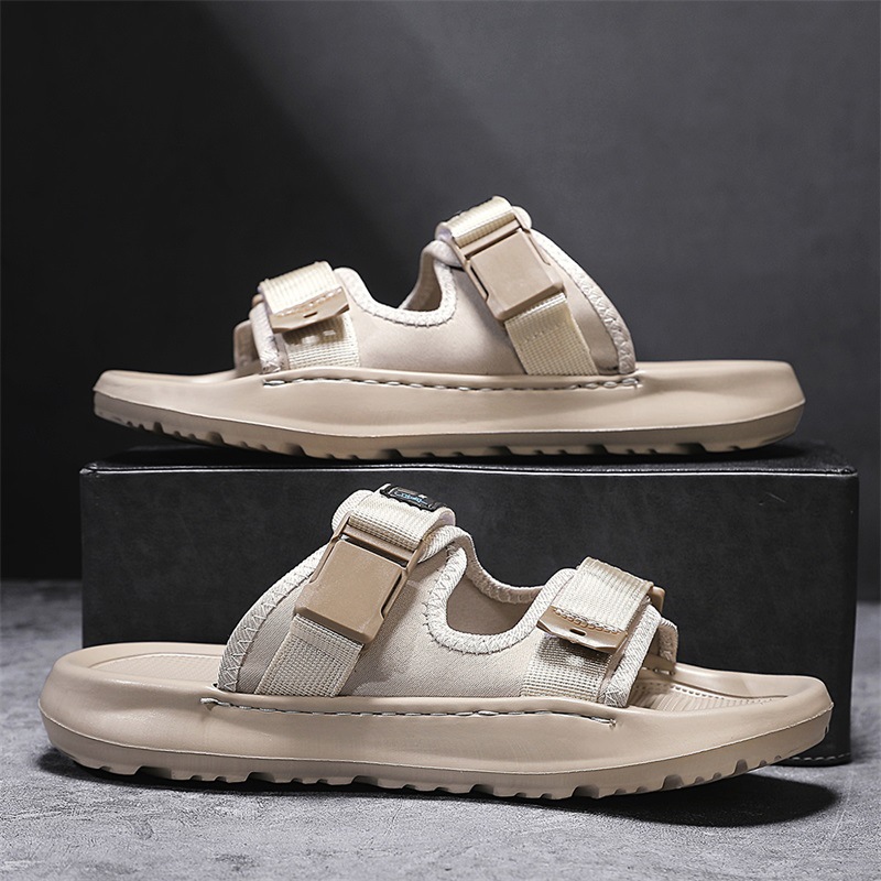 Sandalias zapatos de playa con punta abierta casuales de verano para hombres zapatos de sandalias exteriores antideslizantes de fondo suave de Tailandia para hombres
