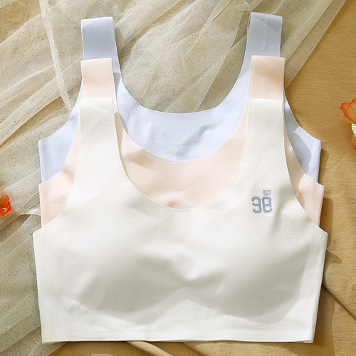 Developmental girls' seamless and comfortable bras, small vests, children's underwear for junior high school students, youth and older female students