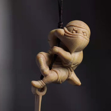 黃楊忍者鑰匙扣木制品小工藝品木雕根雕雕刻地攤直播廠家直銷批發