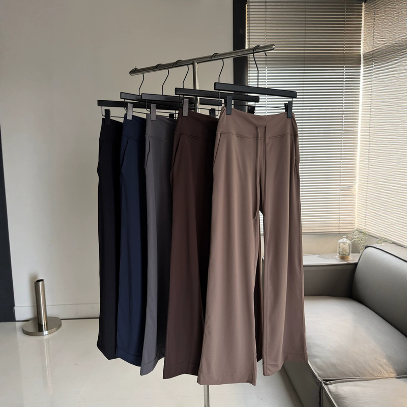 Lulu Style Drawstring Straight-Leg Yoga Pants, New Summer High-Waisted Slimming Loose-Fit Women's Versatile Pants Lulu Style Drawstring Straight-Leg Yoga Pants, New Summer High-Waisted Slimming Loose-Fit Women's Versatile Pants