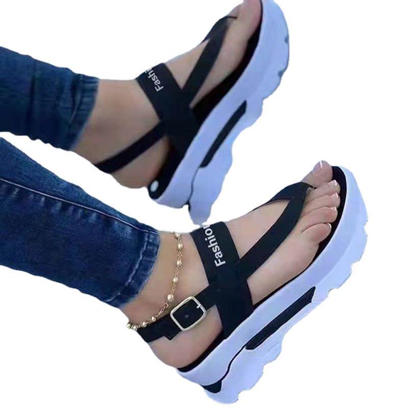 2025 Summer Large Size Wedge Toe Strap For Women New Outdoor Roman Sandals_voghion.com