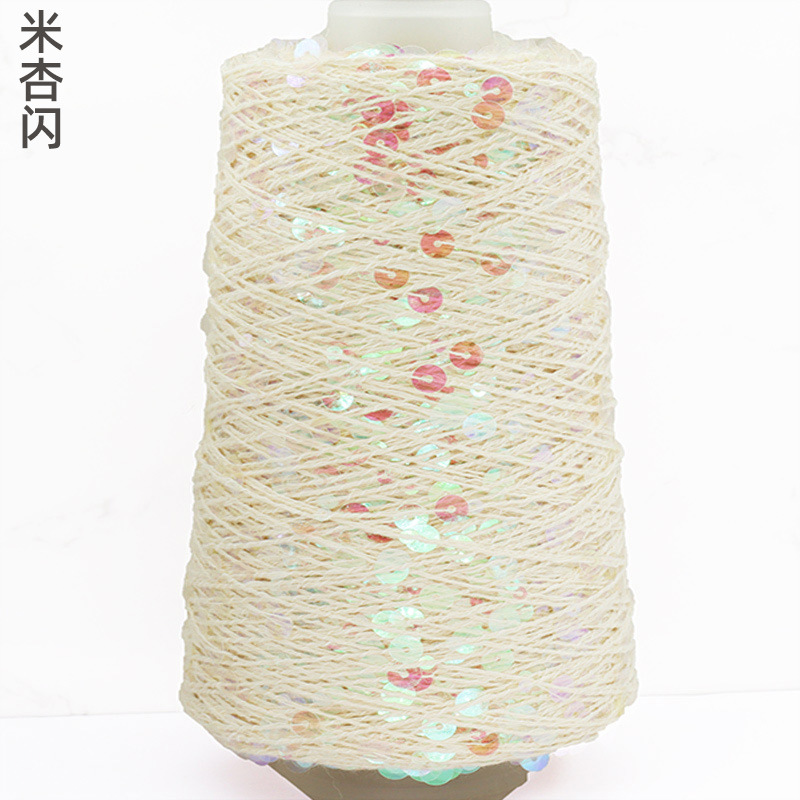 Silk Yue / mano DIY hilo de algodón multicolor brillante 3mm + 6mm sequilla 250 gramos de hilo de aguja de ganchillo