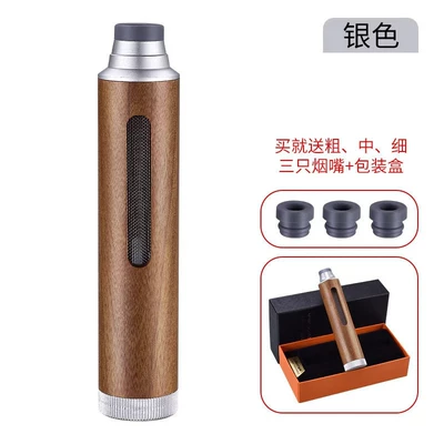 Car-mounted ashtray, a magic tool for lazy smokers to smoke without dropping ash, prevents ash from flying in the car (Car ashtray) - natural-solid-wood-gold-model-1-piece-comes-with-3-types-of-cigarette-tips