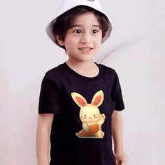 One-piece dropshipping wholesale children's short-sleeve pure cotton unisex children's printed T-shirt for big kids 2024 summer new arrival