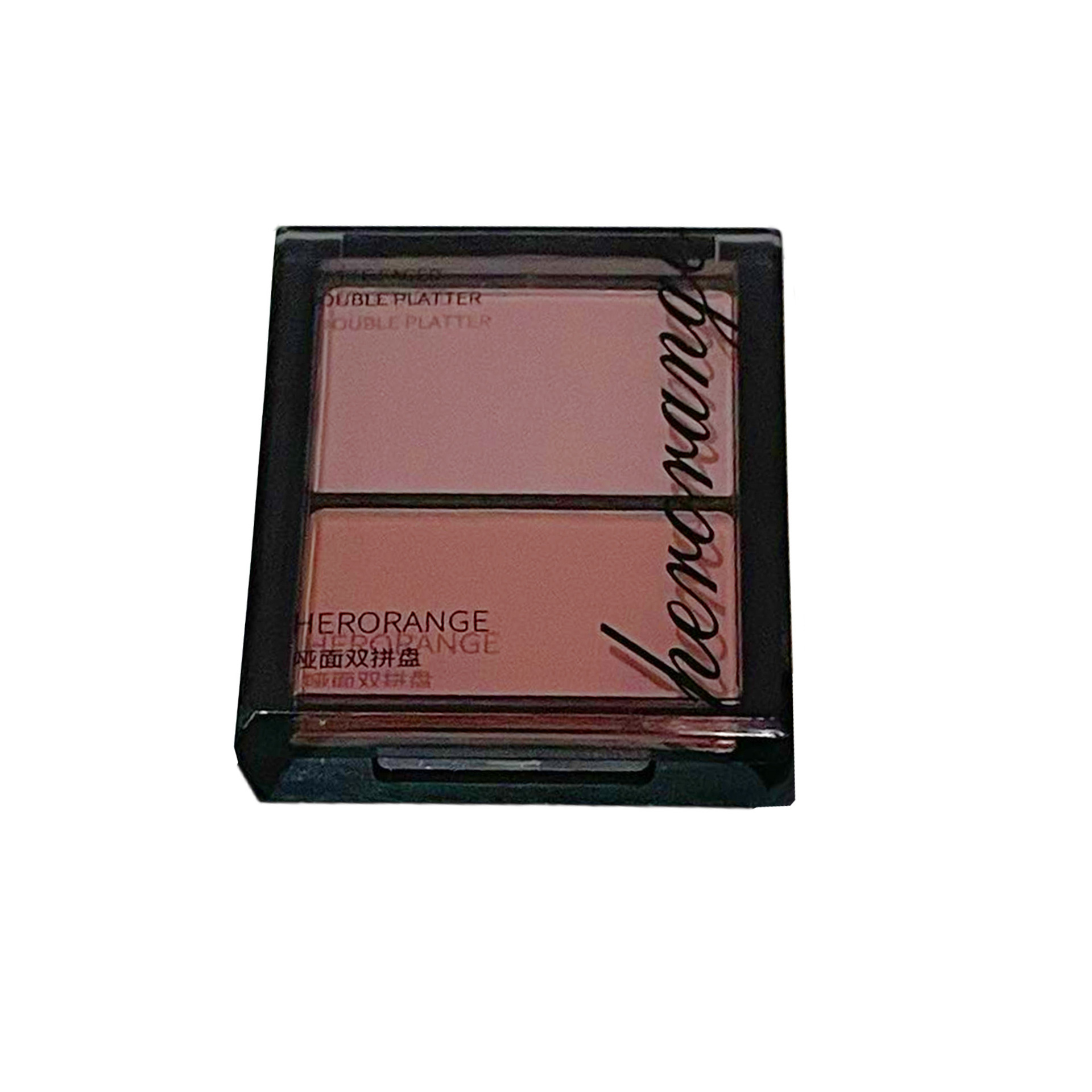 HEROORANGE ~ Mat Double Plate Seco y húmedo Natural Brillante Polvo de maquillaje de alto brillo reparador Facial Blush Fabricante image 6