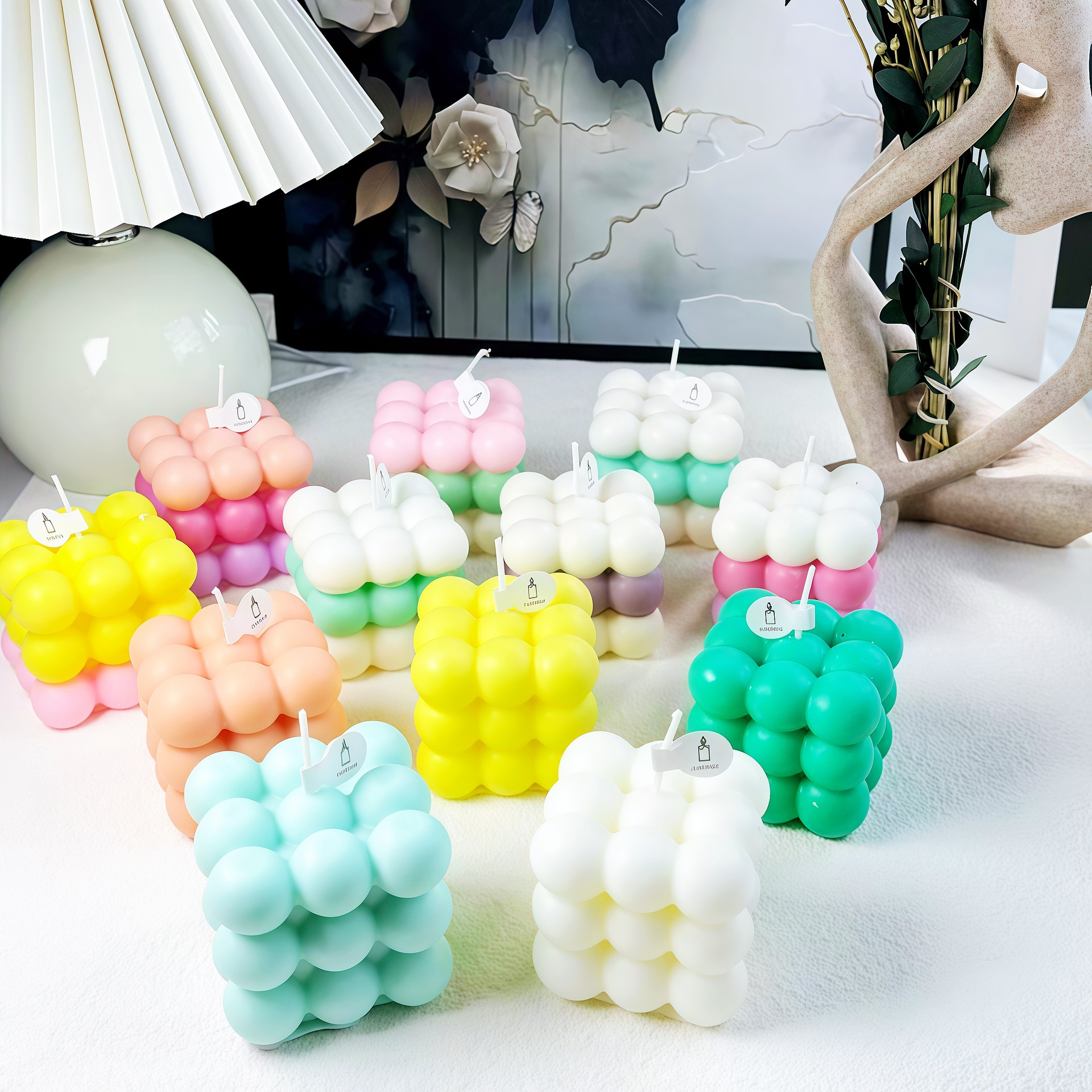 魔方香薰蜡烛伴手礼ins创意家居摆件套装拍摄道具生日礼物 新礼品