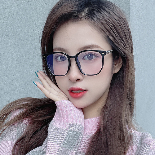 New anti-blue light glasses frame, stylish polygonal TR90 plug-in leg glasses, unisex finished nearsighted glasses