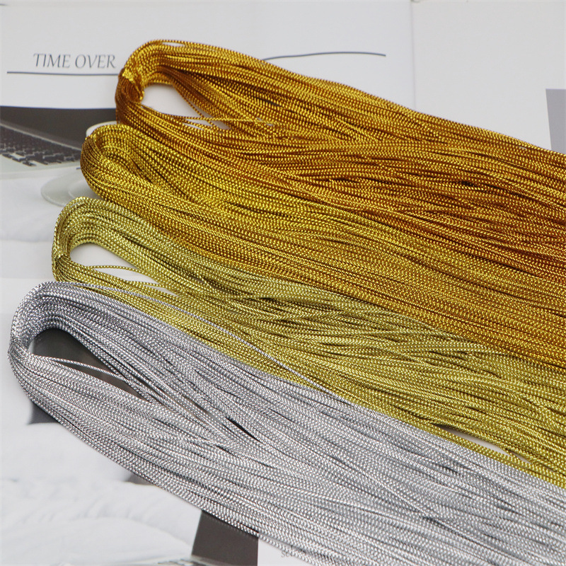 8-strand gold and silver wire hanging tags, hollow-core, non-elastic craft cord, handmade fan string, gold and silver wire
