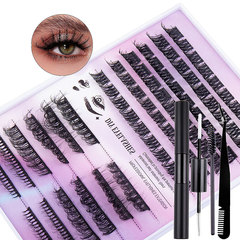 跨境新品DIY分段式單簇假睫毛嫁接眼睫毛大容量組合套裝批發
