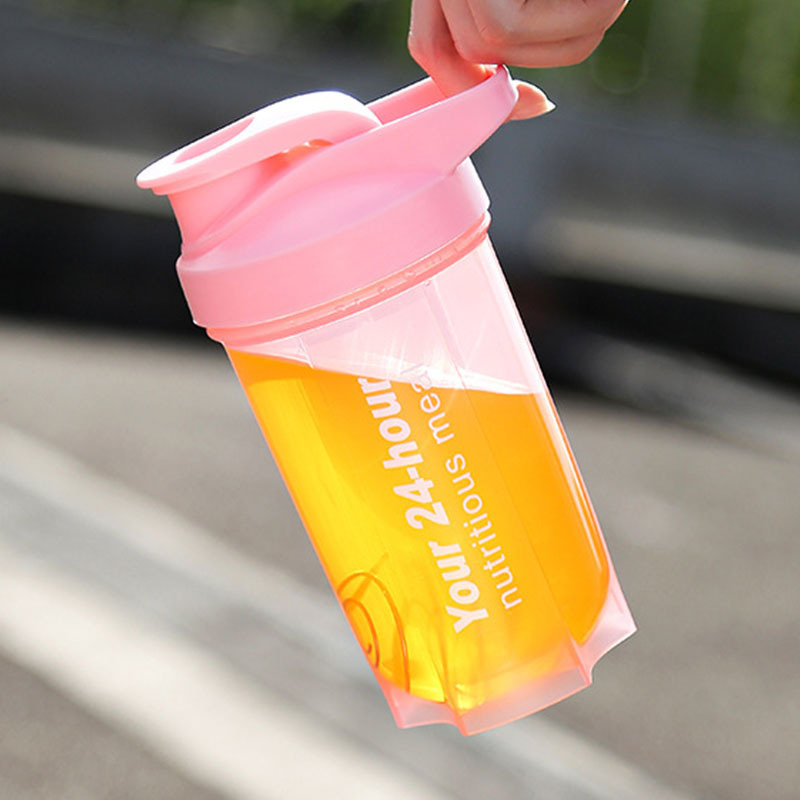 Taza de Agitación para Proteínas y Suplementos, con Bola Mezcladora y Escala para Deportes y Fitness Portátil
