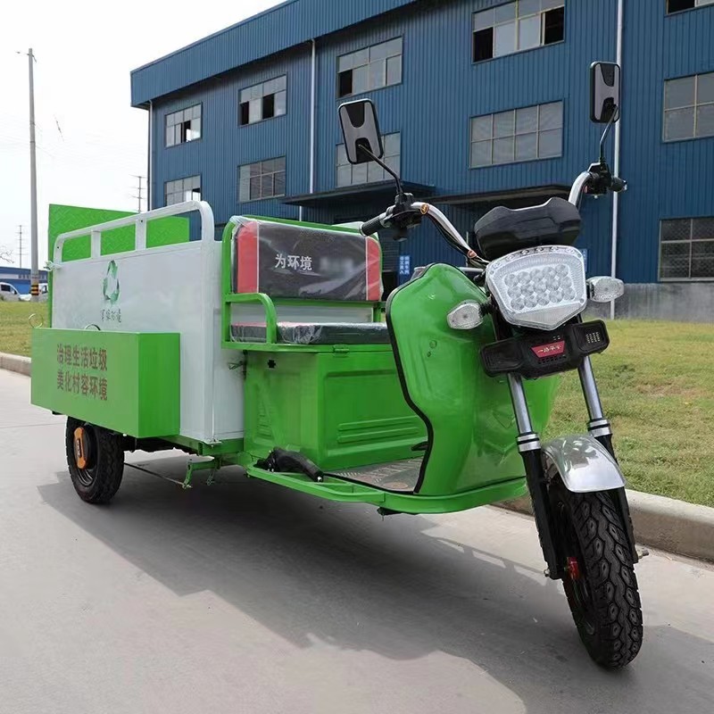 Electric Three-Wheeled Double Barrel Sanitation Truck New Energy Cleaning Truck Manufacturer Property Community Sanitation Trash Can Transporter