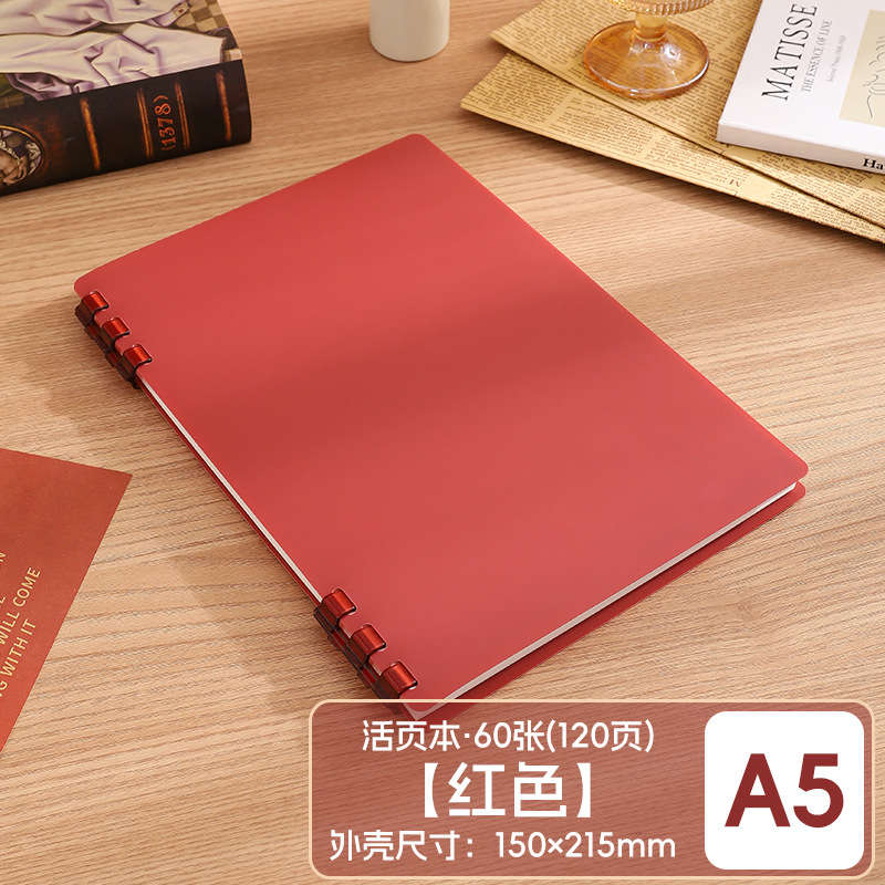 Este cuaderno de hojas sueltas B5 se puede desmontar para reemplazar el núcleo, la portada de las hojas sueltas PP respetuosas con el medio ambiente no presiona el libro de bobinas engrosadas a Mano.