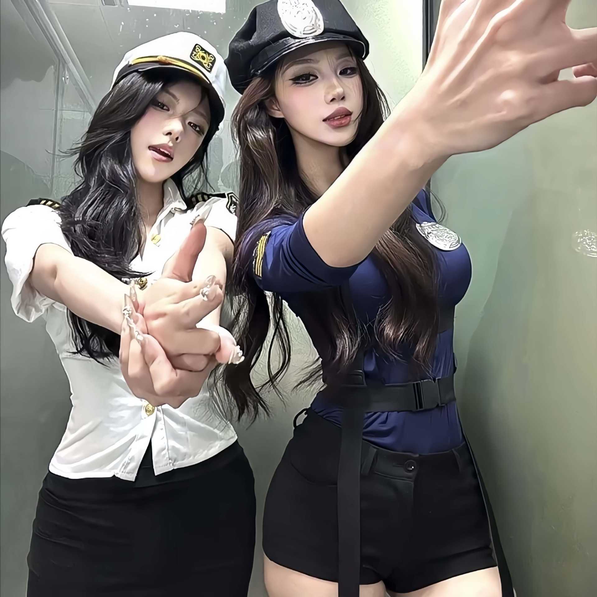 Drunk cellar sexy stewardess policewoman role playing suit sexy underwear nightclub atmosphere flirting cos conjoined uniform
