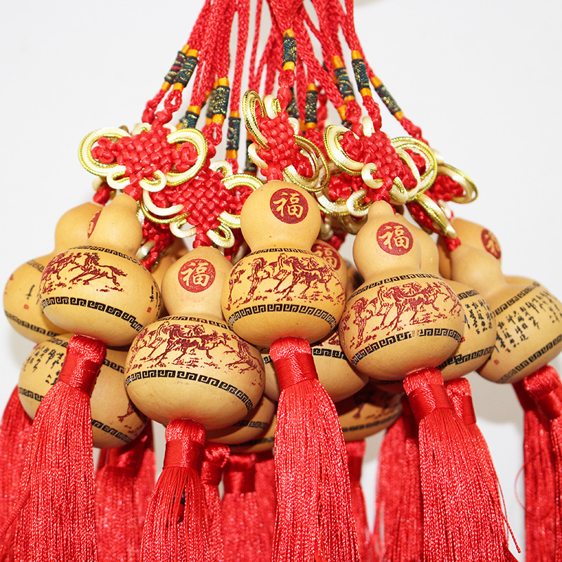 旋转雕刻小葫芦挂件吉祥图案中国风传统图案家居装饰办公商务礼品