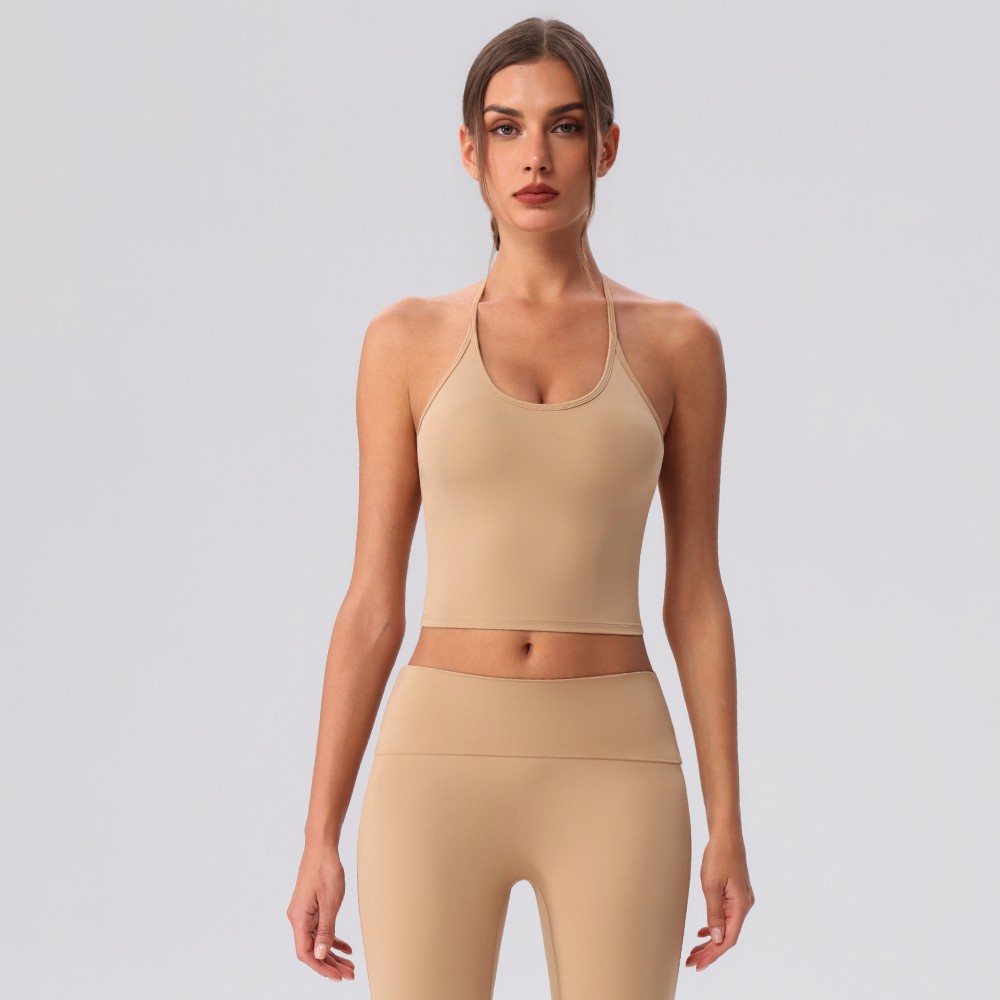 cinturón de hombro delgado chaleco de yoga ventilador camisa deportiva apretada de entrenamiento seco rápido