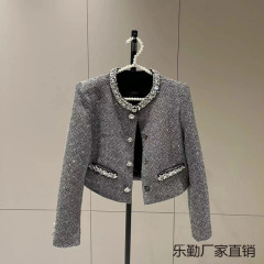 フランスの気質のその他/その他の高級な重工業は長袖の百合の短い香りの風のコートを入れます。
