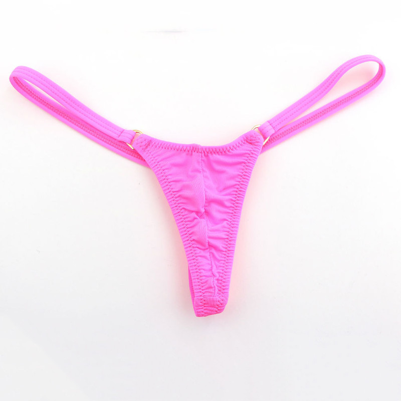 New Style Girls' Fashion Sexy Thong Girls' Free Ring Single Ding Underwear Silky Low Waist Thin Thong