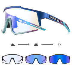 Kapvoe Cycling Glasses: Color-Changing, Red & Blue Coated Sunglasses for Men and Women—Perfect for Mountain Biking, Road Cycling, and Outdoor Activities