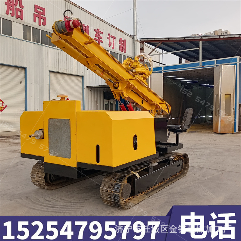 光伏打桩机 钻孔打桩一体机 光伏工程螺旋钻孔机履带式地基打岩石