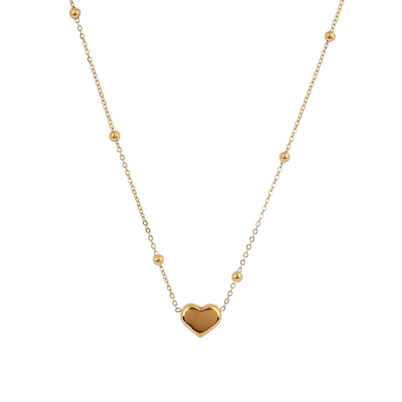Simple amor titanio acero collar femenino nicho diseño sentido 18K oro clavícula cadena nuevo collar accesorios colgante