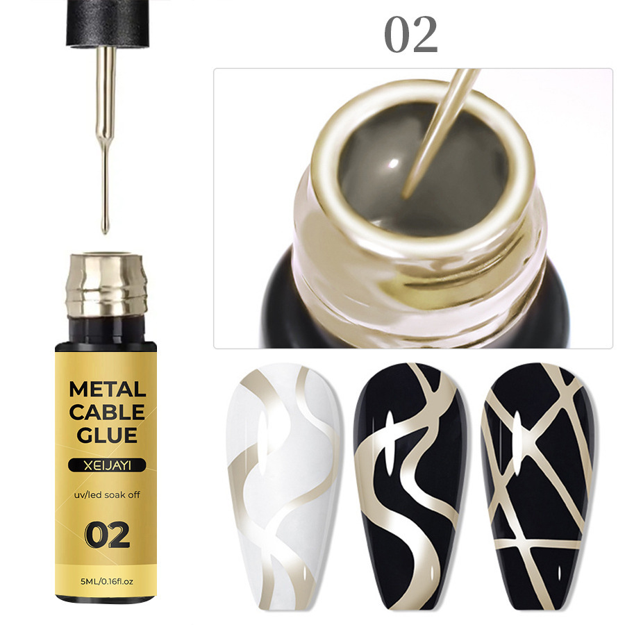 Pegamento de dibujo de uñas gancho borde pintado pegamento de metal de alta densidad fototerapia pegamento de dibujo de alambre para salón de uñas