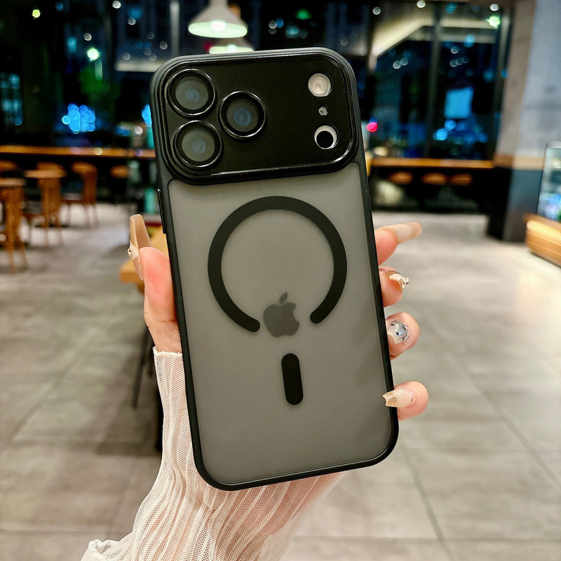 适用iPhone17Pro手机壳雅盾精孔磁吸苹果16自带镜头膜保护套橙色|undefined