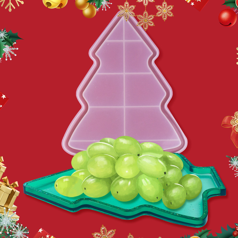 クロスボーダーdiy水晶クリスマスツリートレー滴ゴム金型トレー金型クリスマス置物樹脂シリコン金型|undefined