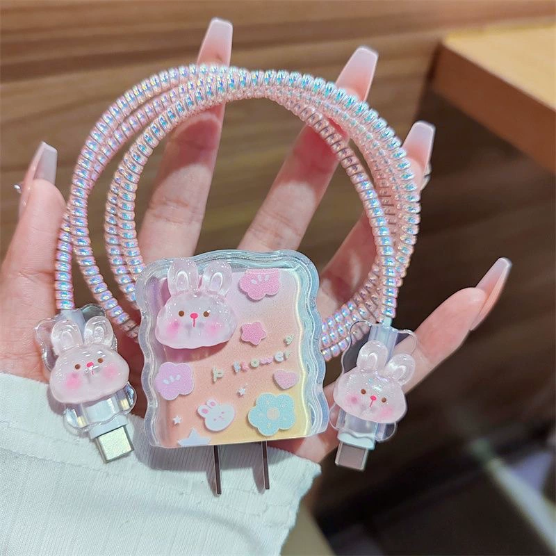 20 Вт милый кролик яблоко 13promax мобильный телефон кабель для защиты от разлома чехол для iPhone 15 быстро