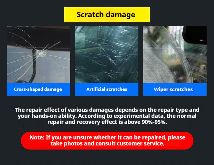 Cross-Border Supply of Automotive Glass Repair Fluid for Front Windshield Scratch Repair, Windshield Crack Repair, Crackless Adhesive