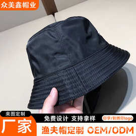 渔夫帽定制logo刺绣大头围纯棉帽子定做户外遮阳钓鱼帽儿童渔夫帽