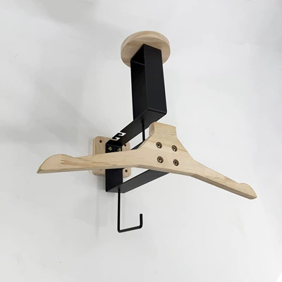 In-Stock Wooden Helmet Rack Wall-Mounted Motorcycle Helmet Display Stand Helmet Storage Rack (Motosiklet dəbilqə rəfləri) - black-solid-wood