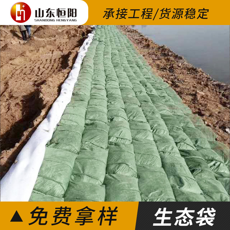 绿色护坡生态袋厂家边坡防护绿化河道防汛挡土土工布草籽袋