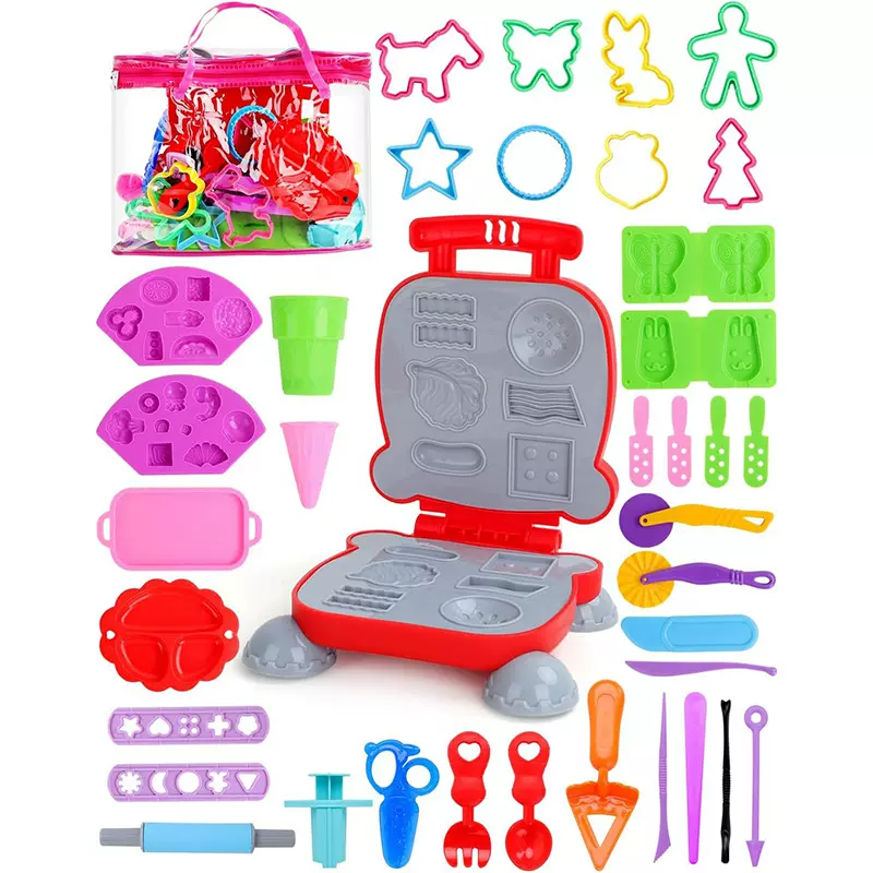 儿童卡通镂空动物模型玩具沙模具彩泥橡皮泥针筒挤泥器跨境批发