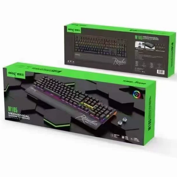Дэйи Лонг DEIOGDY-105 проводная механическая клавиатура CD-ROM офис E-sports настольный ПК RGB реальная машина