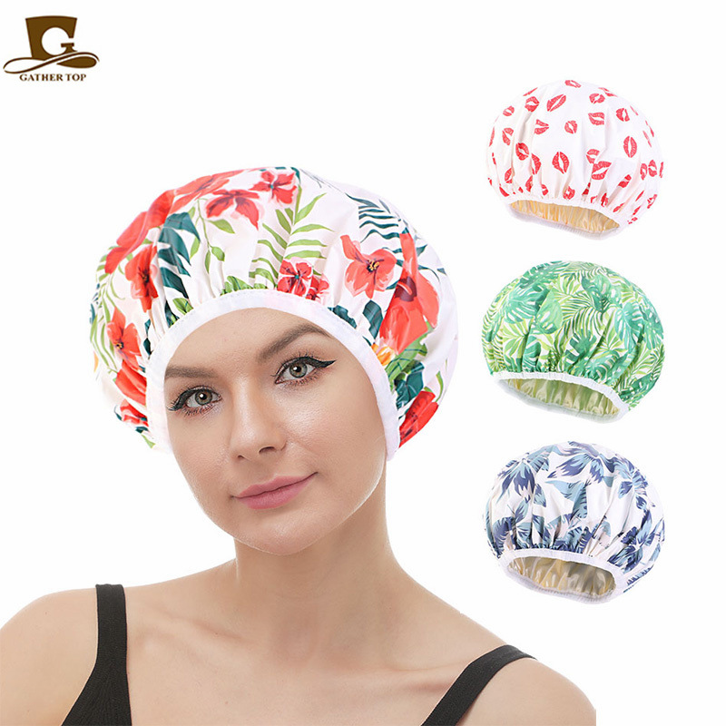 Women's Hats source of satin-lined waterproof shower cap, beauty perm cap, hair care cap, sleeping cap JDY-453K_voghion.com