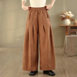 热销 神裤灯芯绒阔腿裤文艺复古小众宽松百搭舒适简约休闲裤