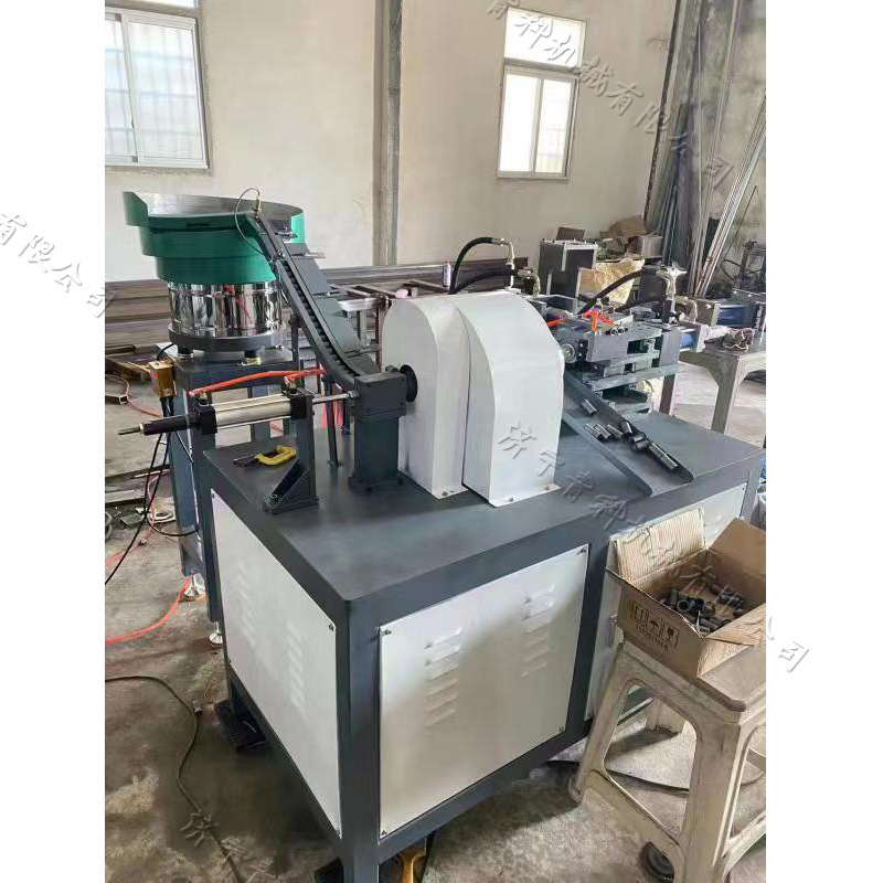 圆柱桶内翻边卷边机 小直径圆管自动翻边机 自动上料铜管推边机