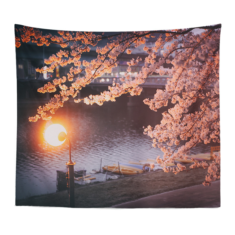 Exportación Comercio exterior Piel de camarones Amazon Fondo tela nórdico paisaje abstracto pintura dormitorio decoración colgante tela entrega de una sola pieza