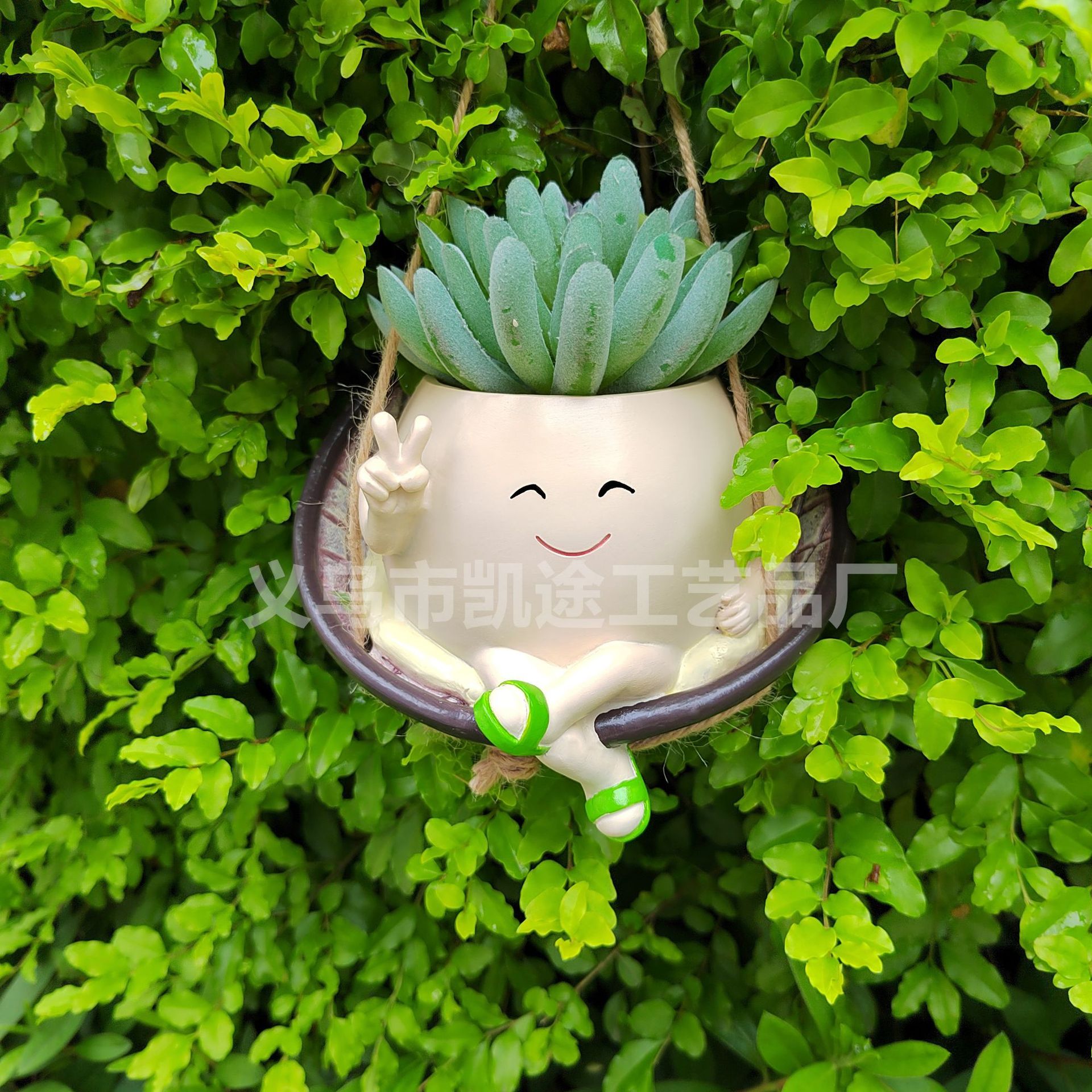 Cross-border new sofa flowerpot moon flowerpot pendant garden courtyard bird snowman hammock flowerpot pastoral decoration