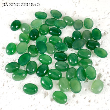 翠绿天然和田碧玉戒面椭圆形戒指面素面平底蛋形饰品diy裸石批发