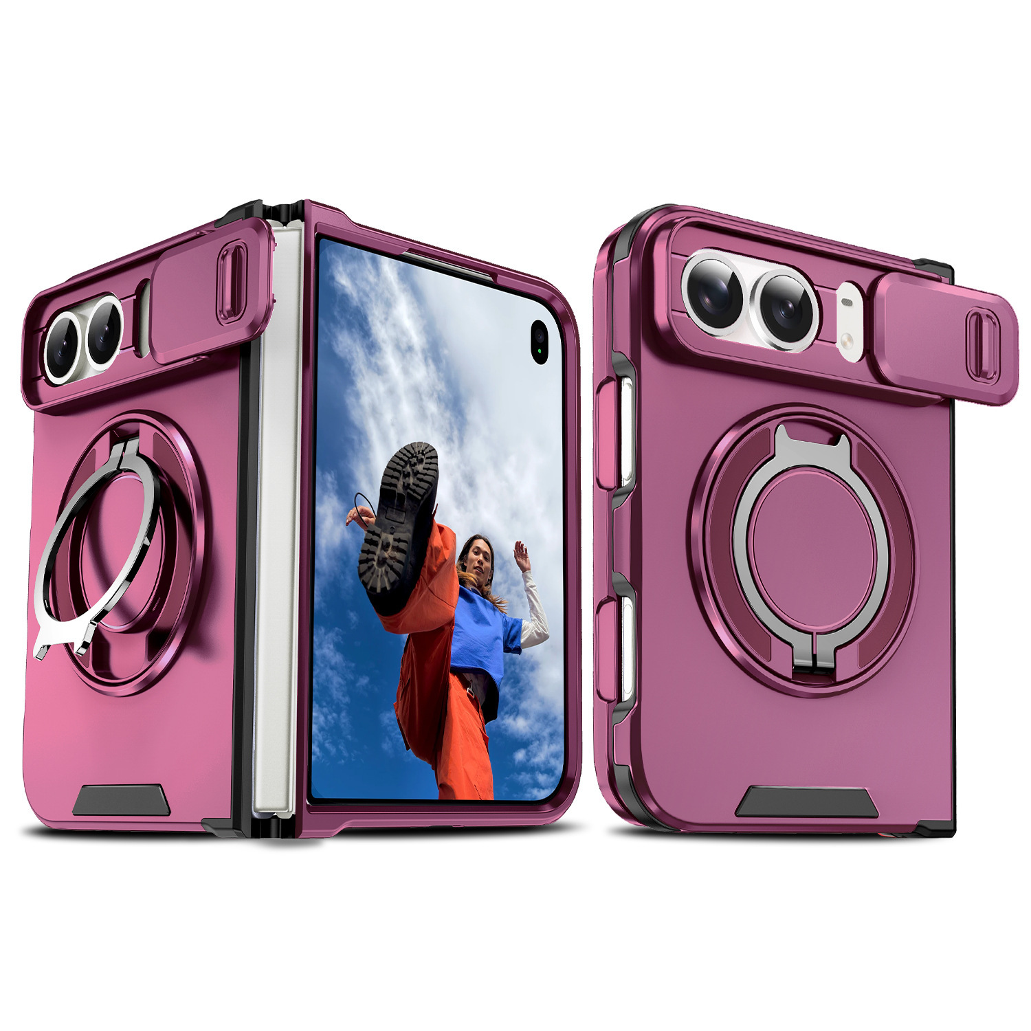 Lingke Armor Magnetic Folding Case for iPhone Duo, Simple Anti-Drop Phone Cover for Apple 18Duo, Now Available