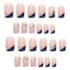 Simple French nail film love line wears nails, gentle short pseudo -nail stickers Nail