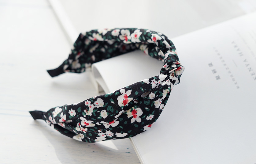 Retro Zephyr Knotted Hair Hoop Korean Style Printed Satin Fabric Headband Korean Style Face Washing Knotted Headband Head Buckle display picture 2