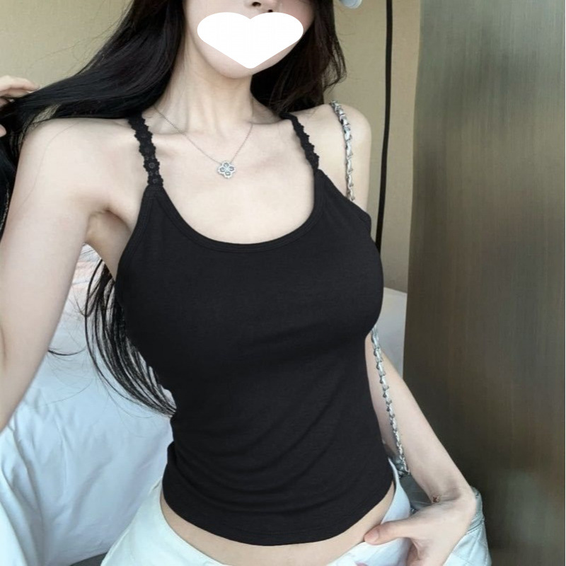 Verano nuevo puro para cruzar encaje hermoso cinturón de espalda chaleco con cojín de pecho sin usar sujetador chica caliente vestido
