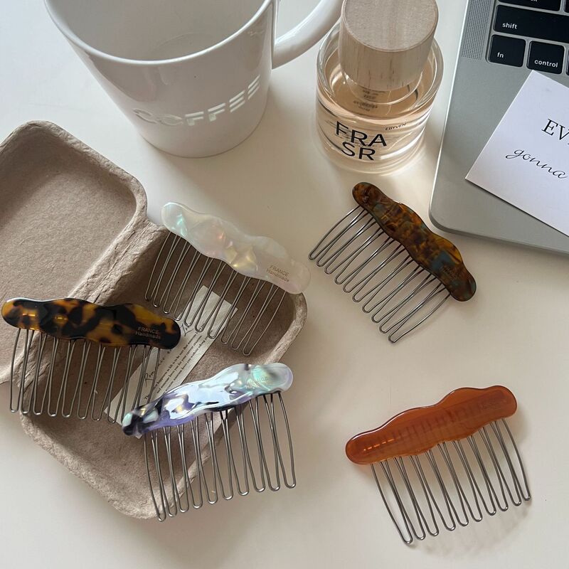 額前髪用コーム、切れ毛整理用アーティファクト、酢酸ヘアピン、女性後頭部逆毛コーム、ヘアピン|undefined