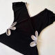 vintage Japanese Style Chic T-shirt Women's V-neck Slim Black High-end Top Ins